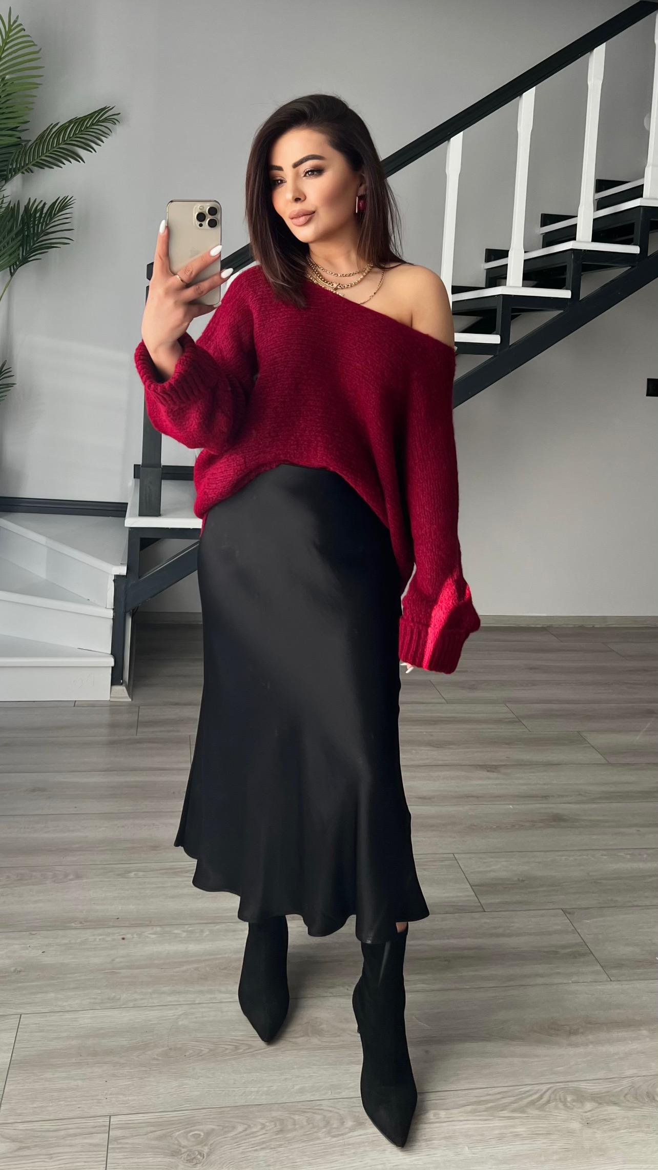 Black Satin Skirt