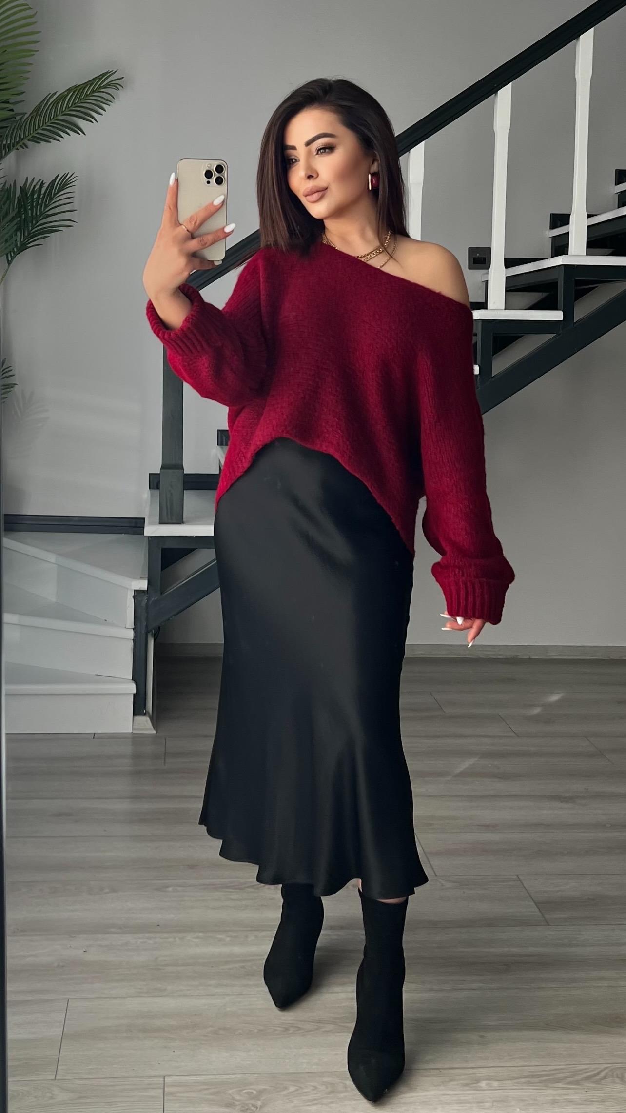 Black Satin Skirt