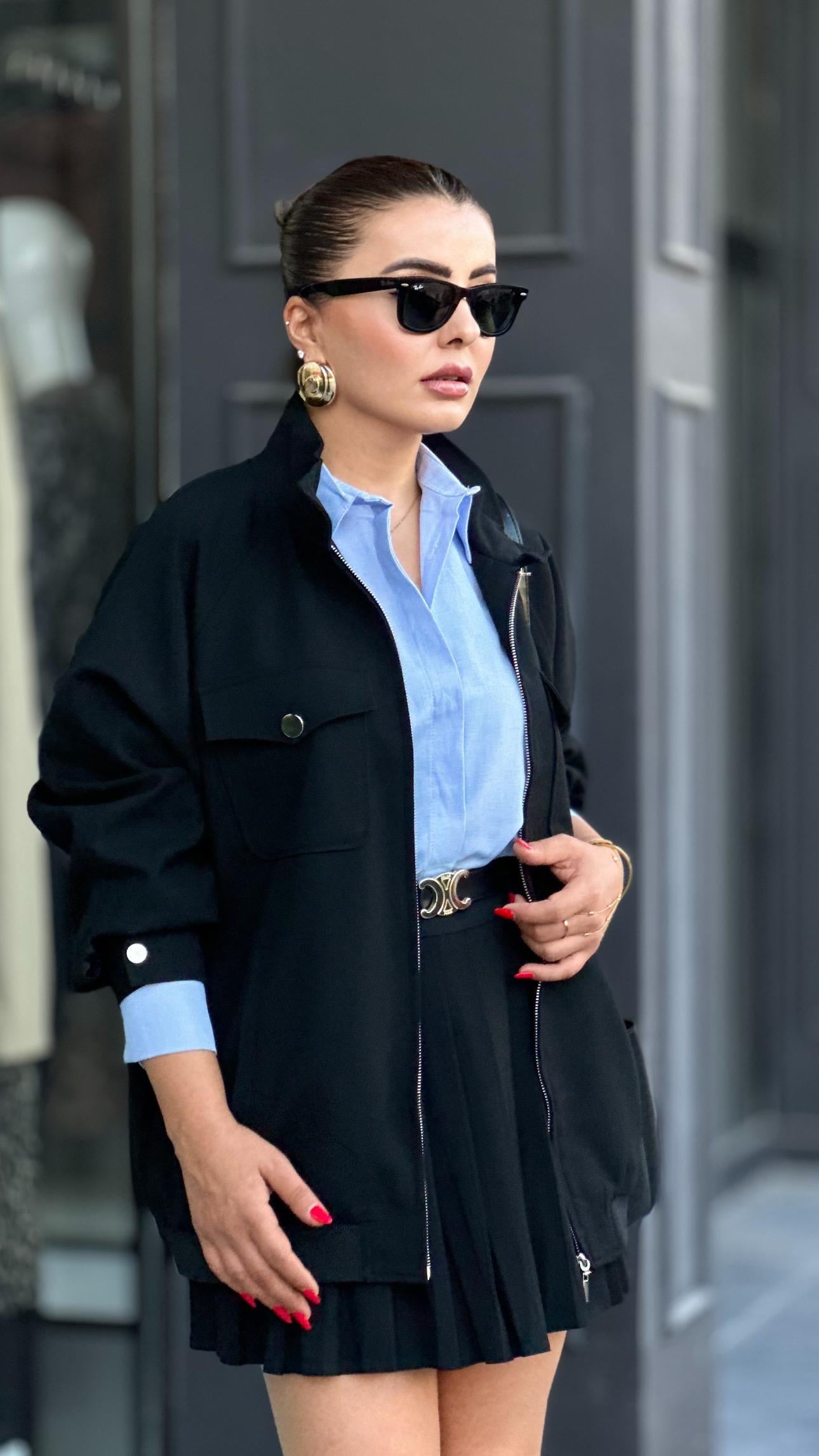 Black Designer Oversize Bomber Jacket