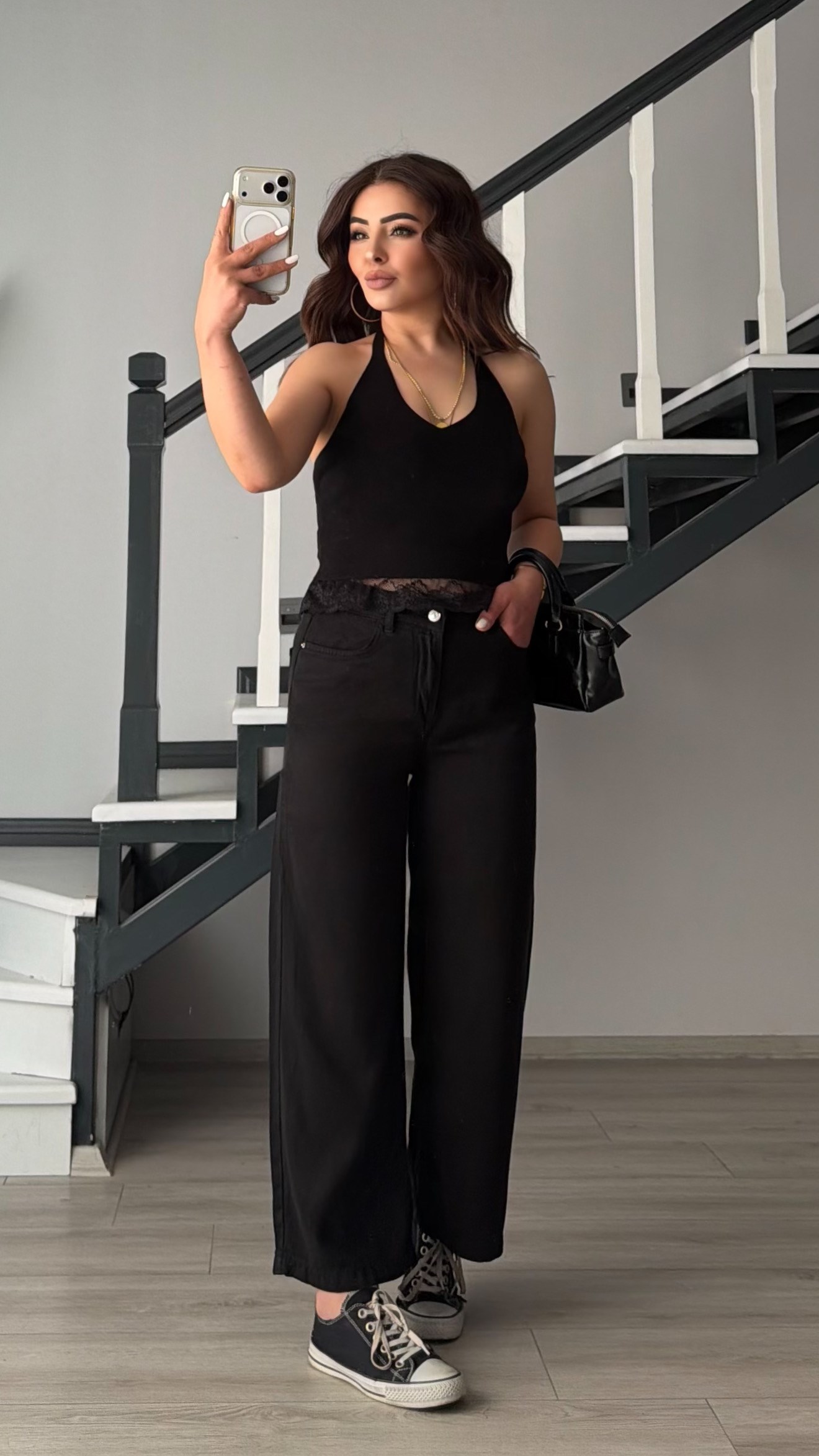 Black Tencel Culotte Pants