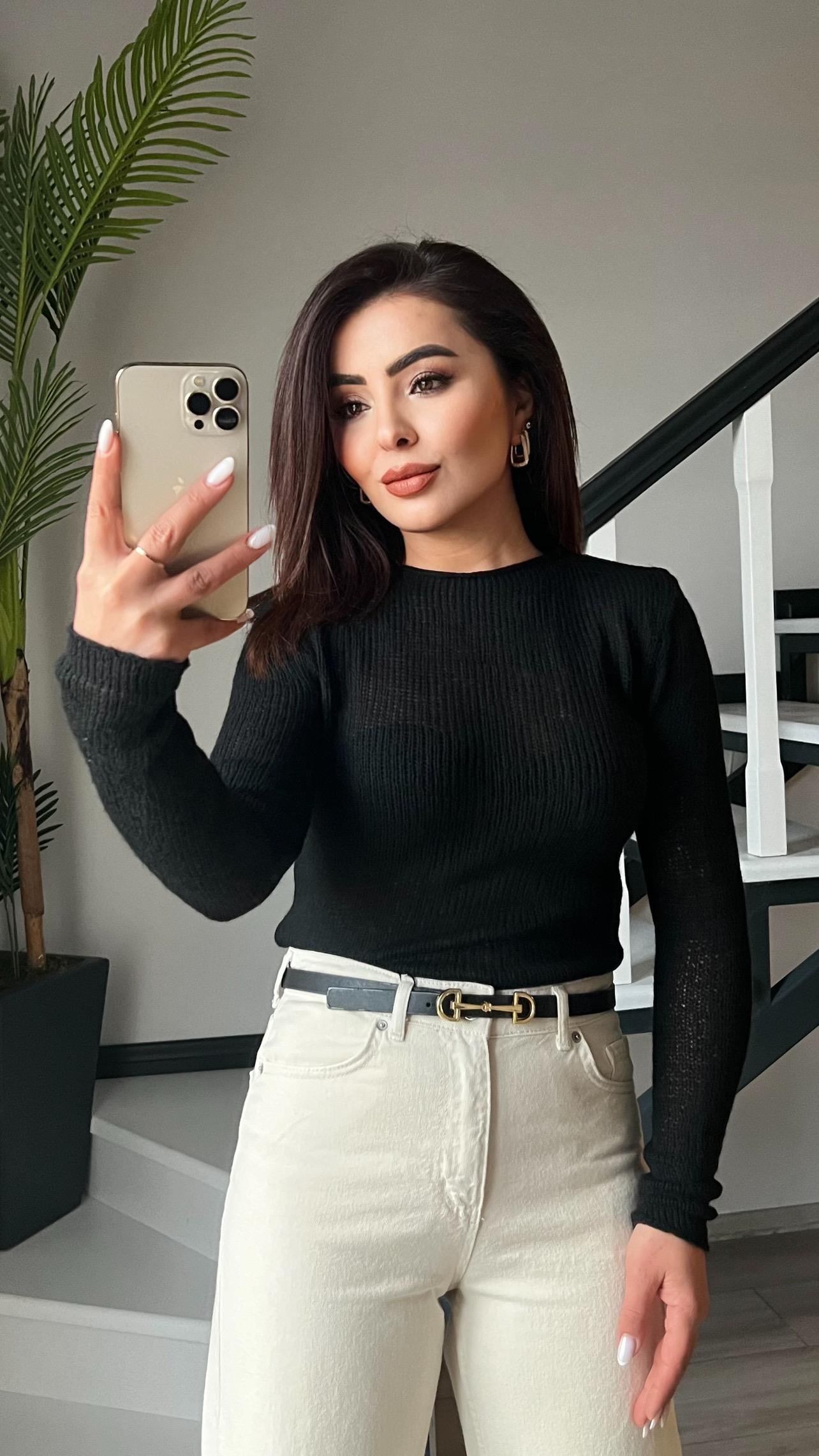 Black Transparent Thin Knit Sweater