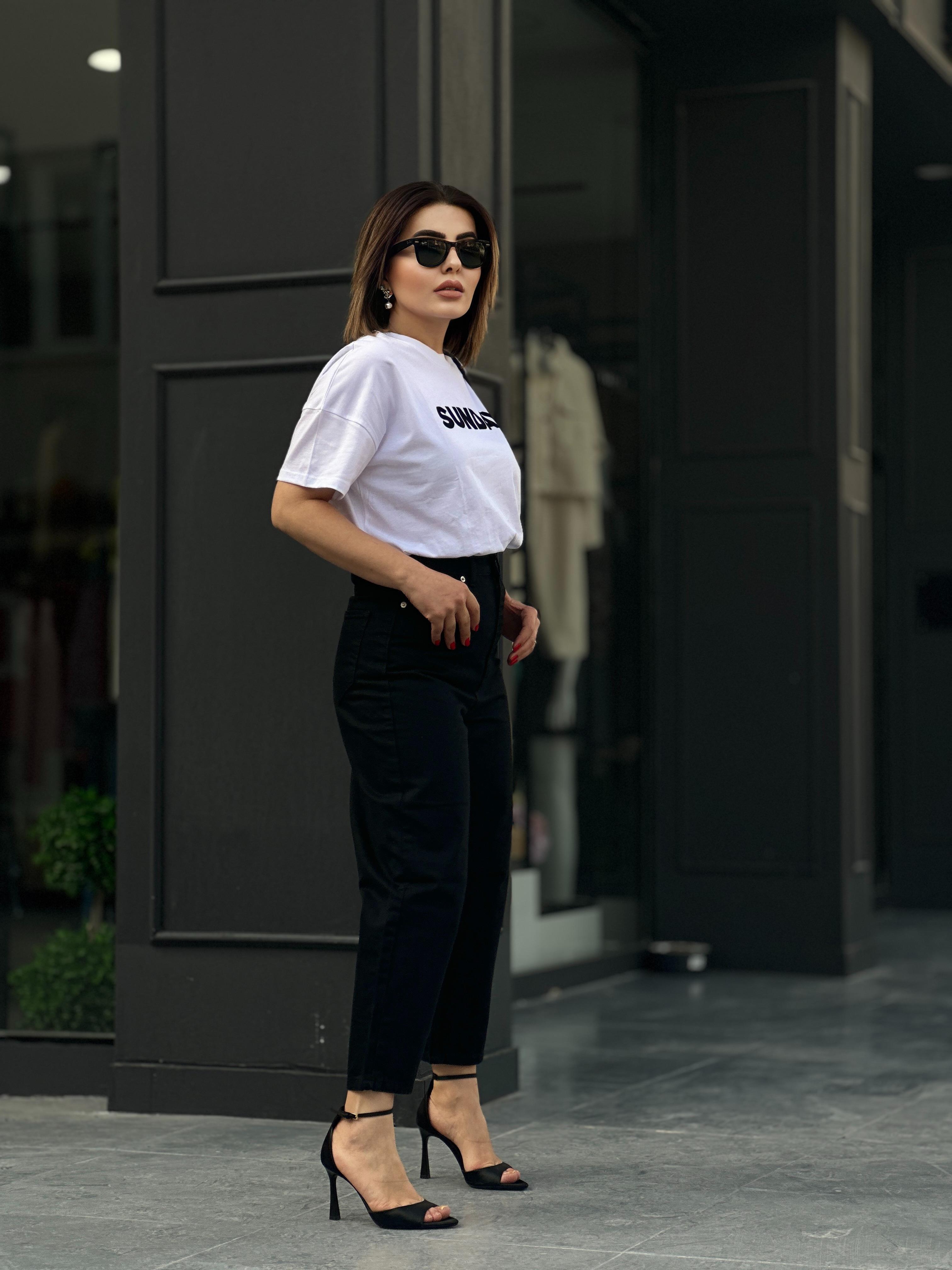 Siyah Ultra Yüksek Bel Slouchy Jean