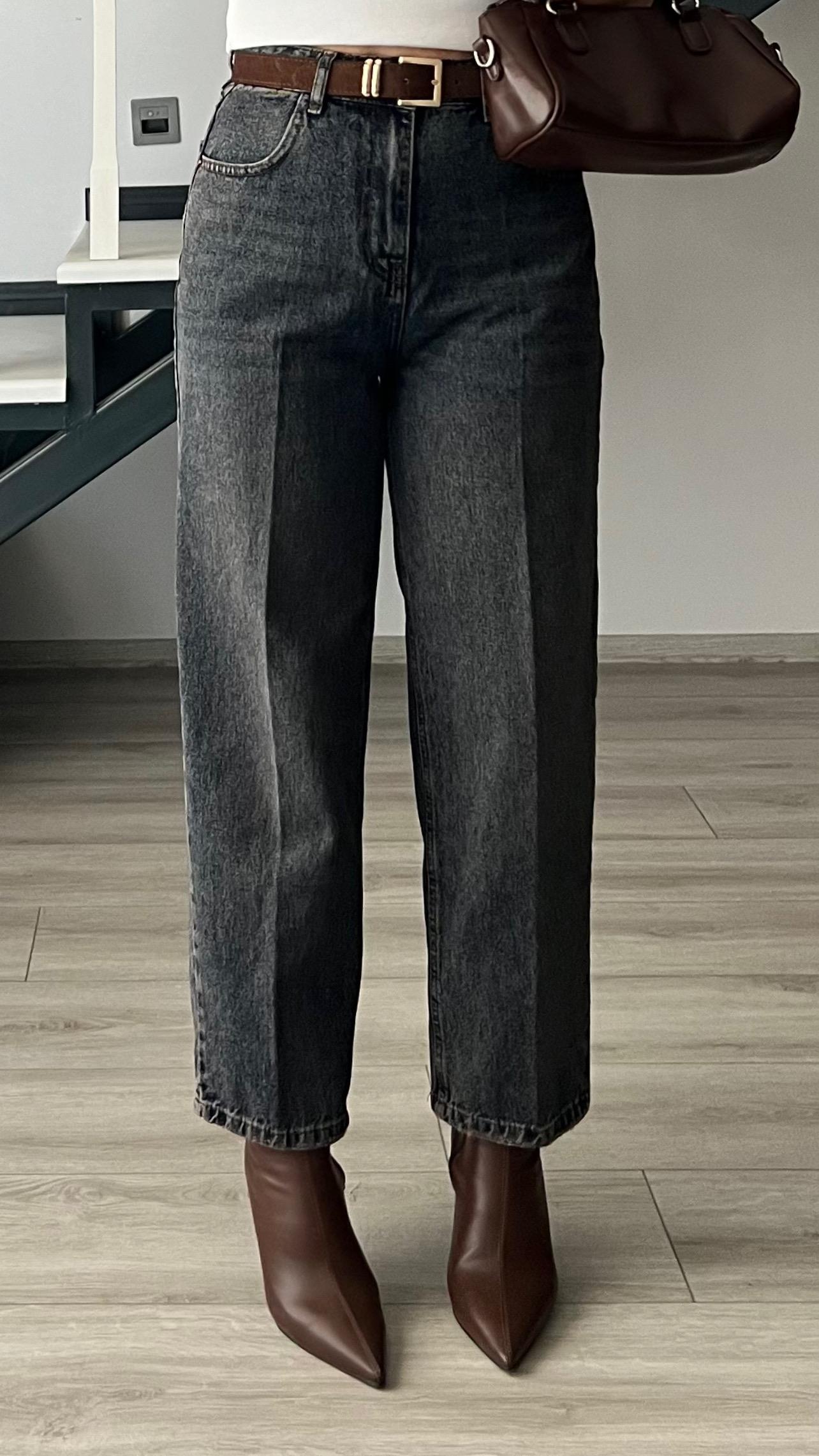 Süet Kemerli Antik Yıkama Skater Jean