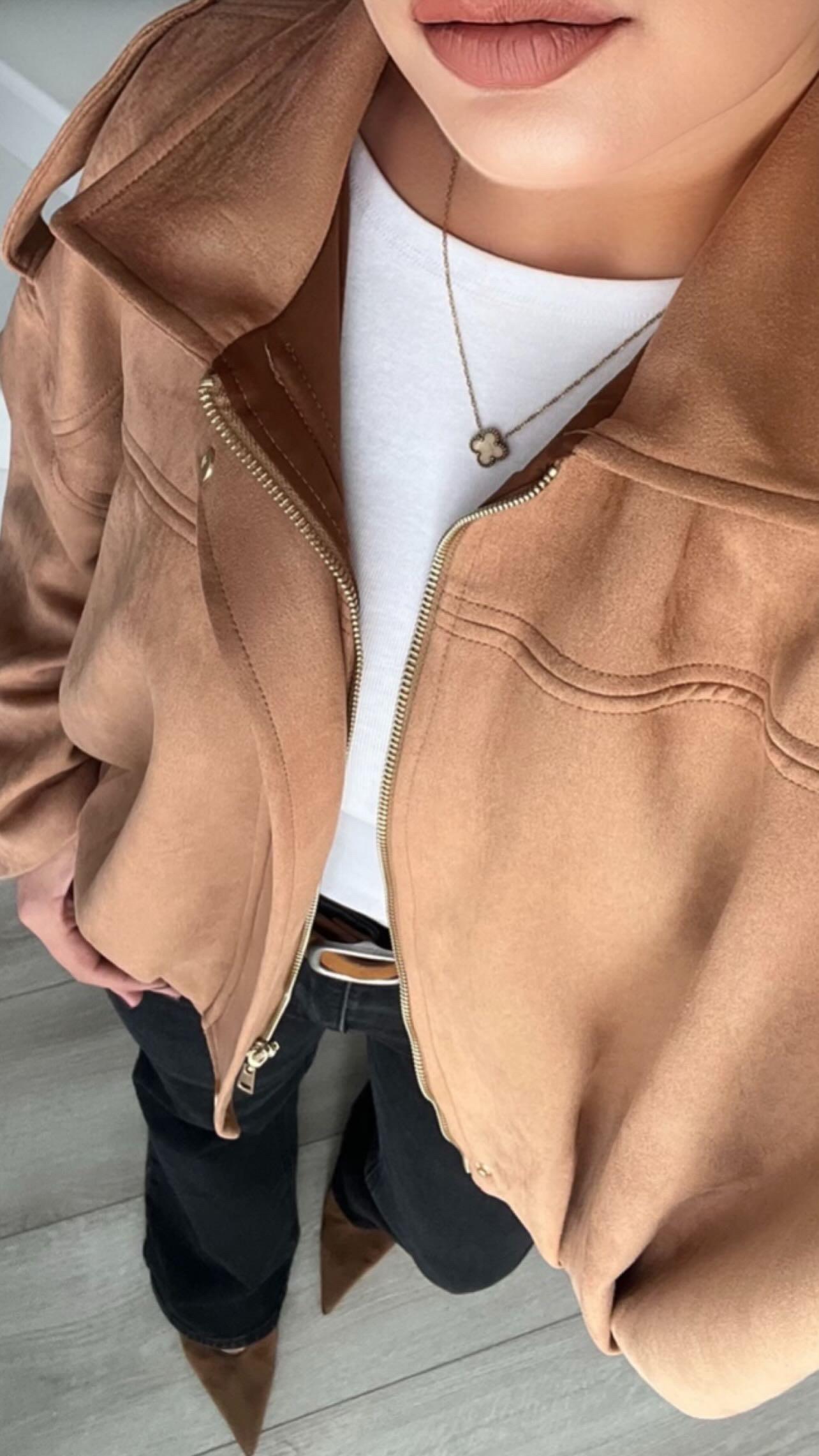 Taba Süet Bomber Ceket