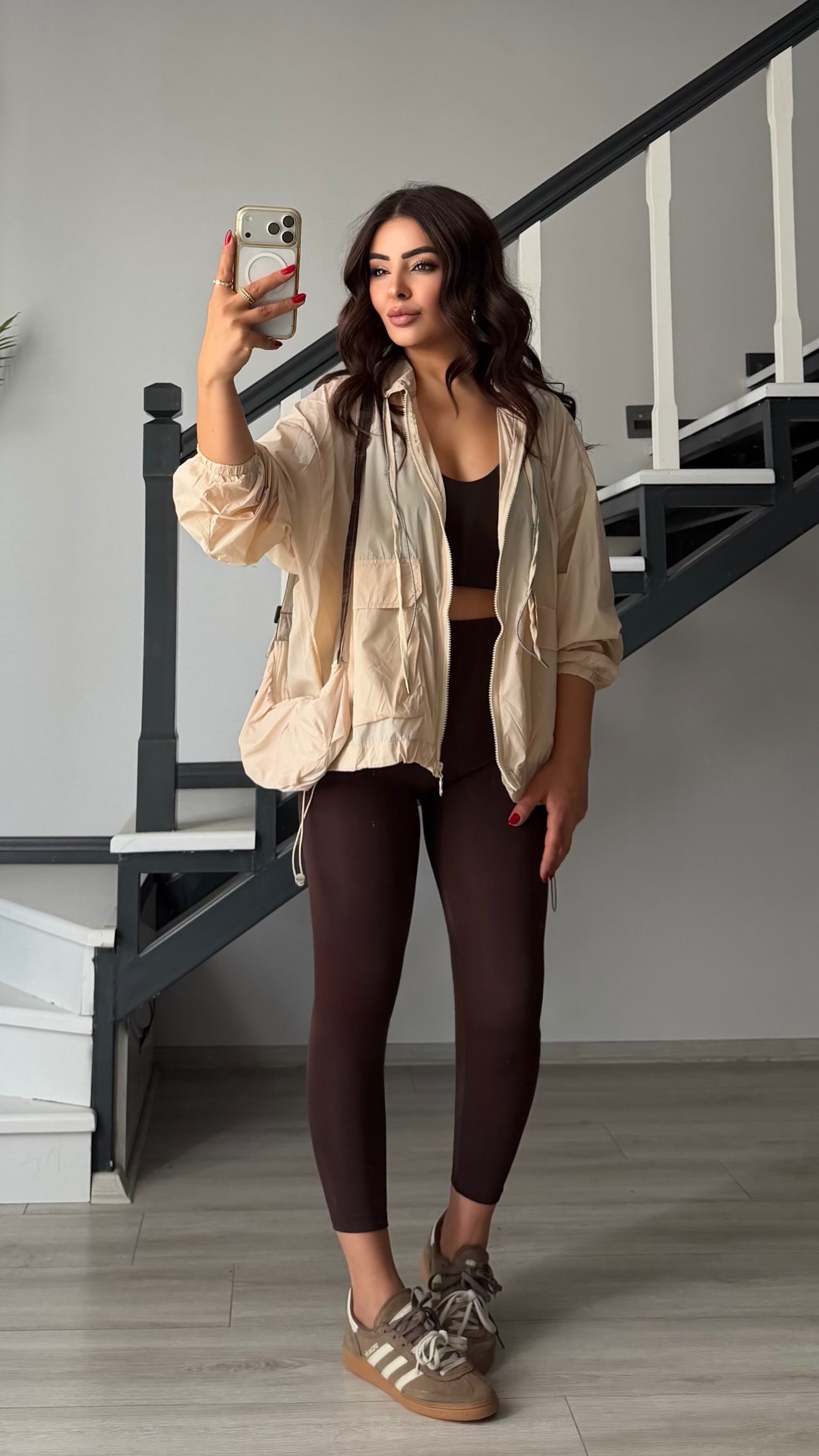 Stone Hooded Raincoat with Bag Accessory