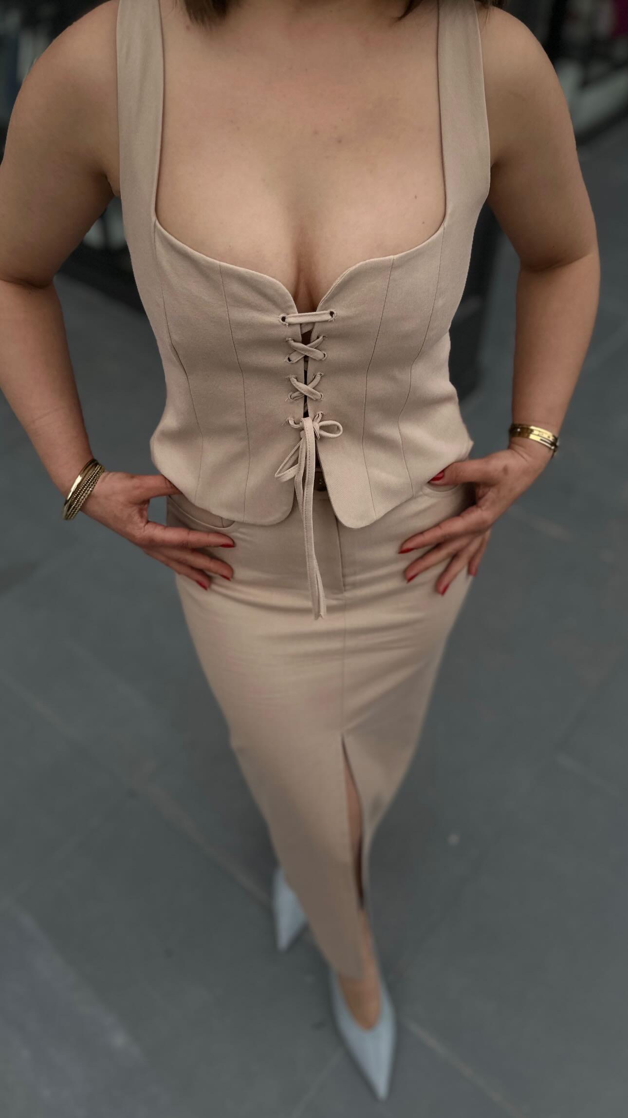Stone Corset Look Blouse