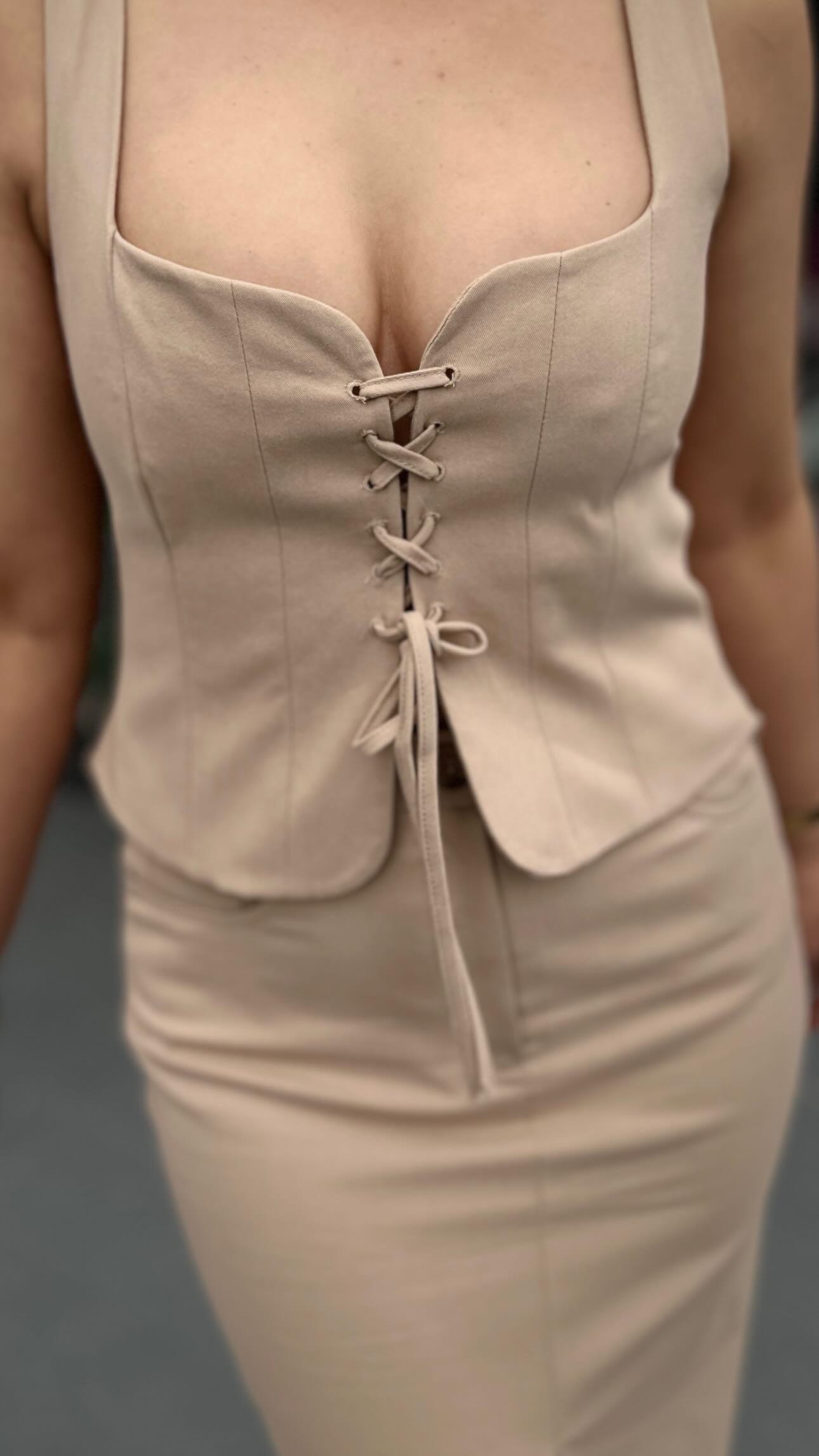 Stone Corset Look Blouse