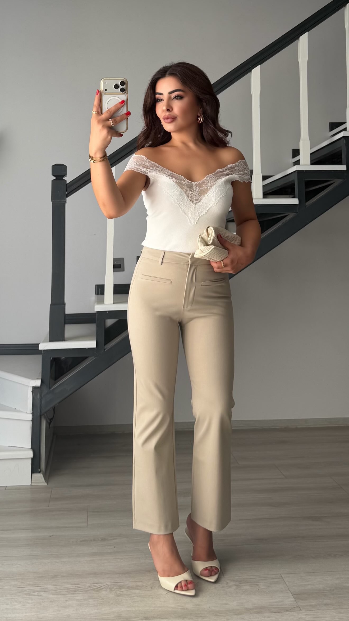 Stone Stretch Flare Pants