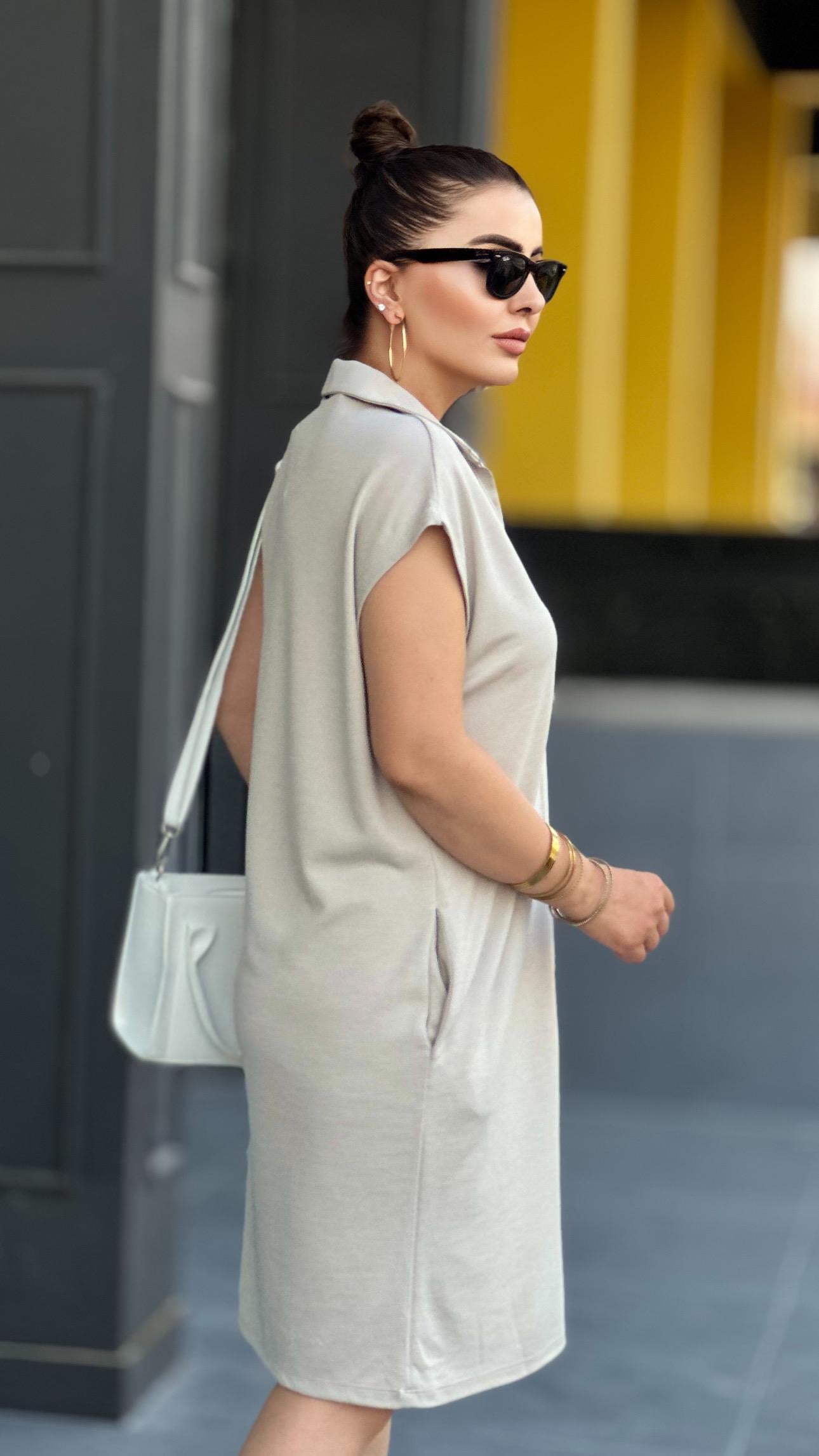 Stone Modal Fabric Oversize Dress