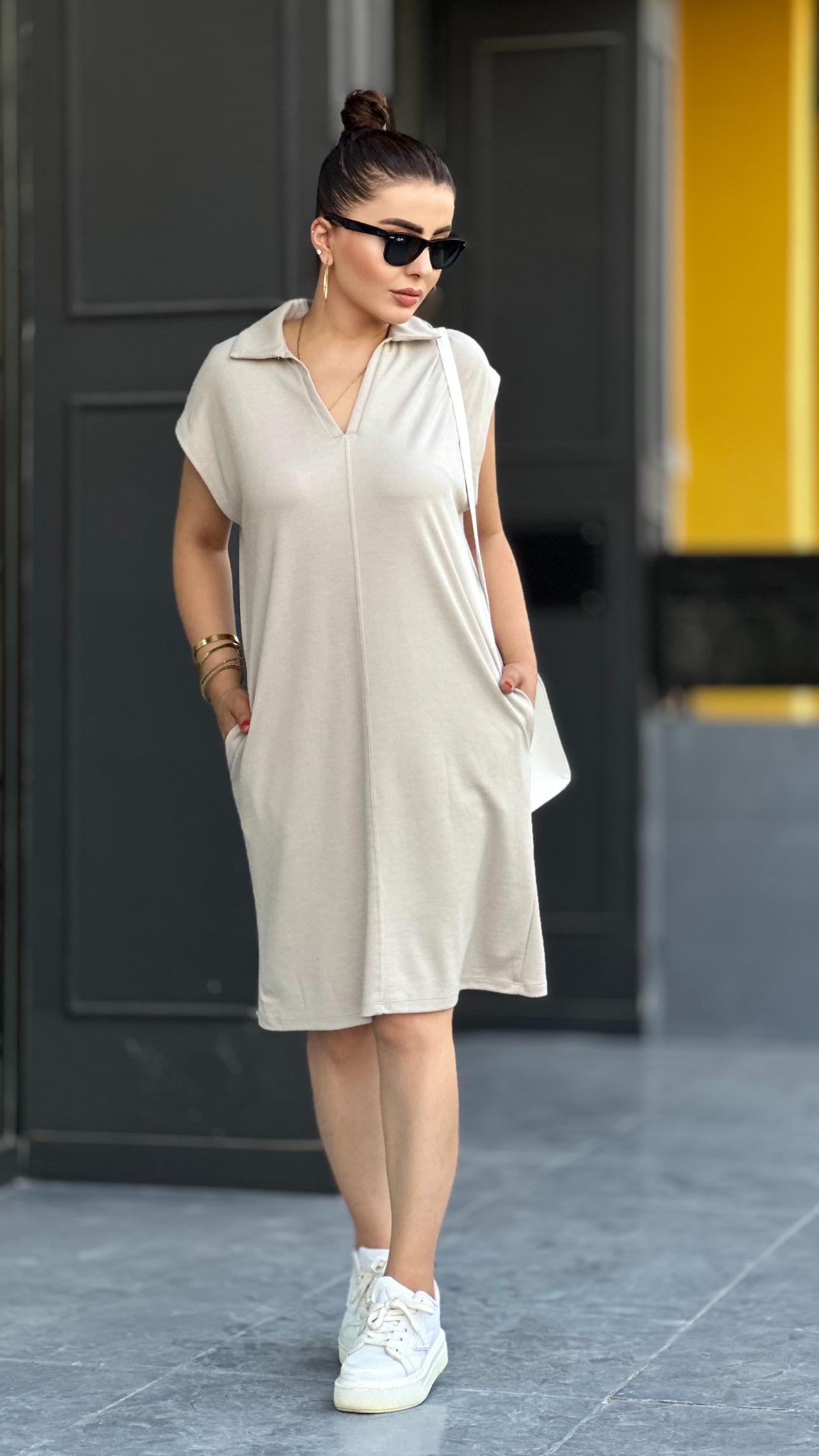 Stone Modal Fabric Oversize Dress