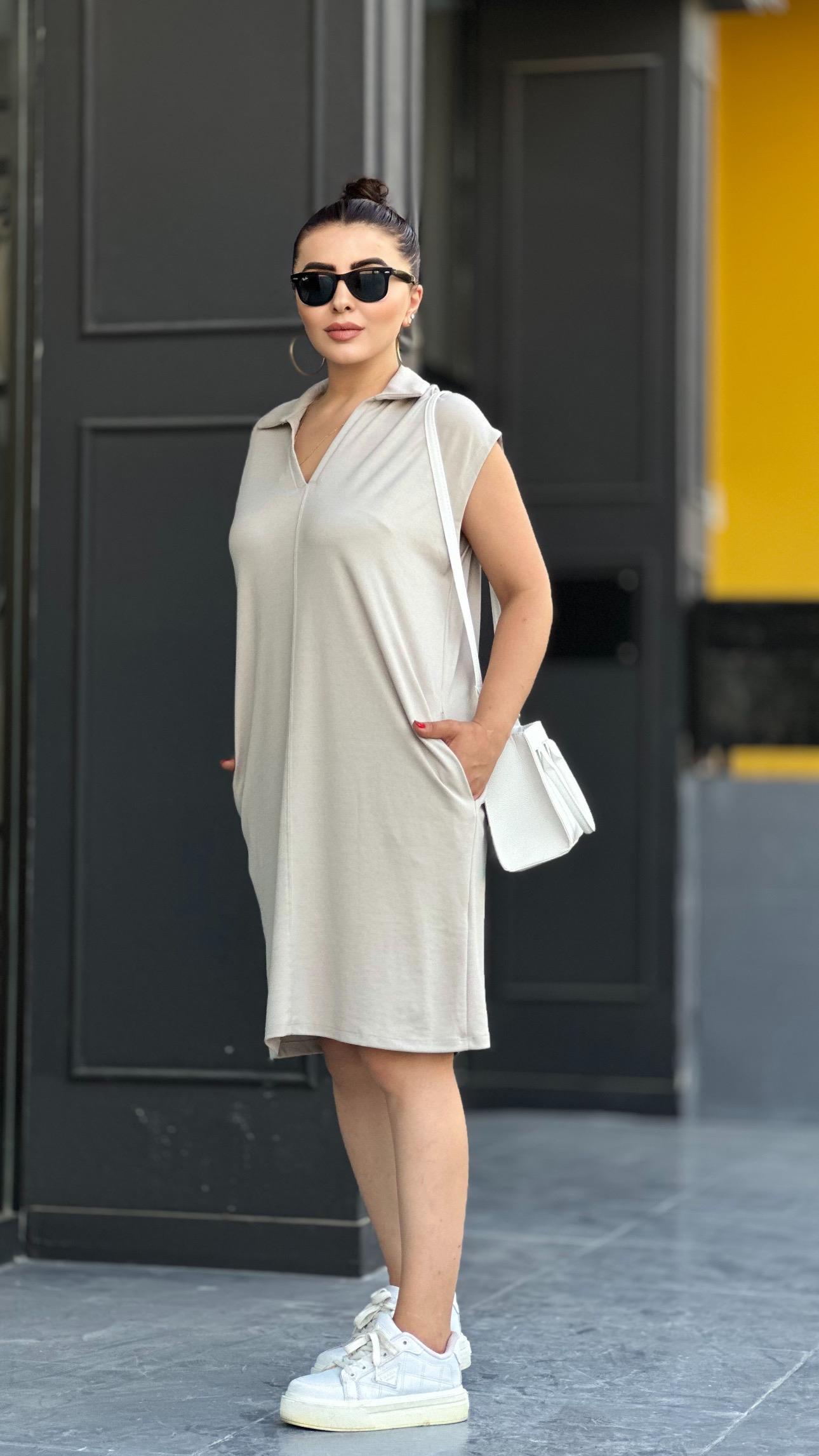 Stone Modal Fabric Oversize Dress