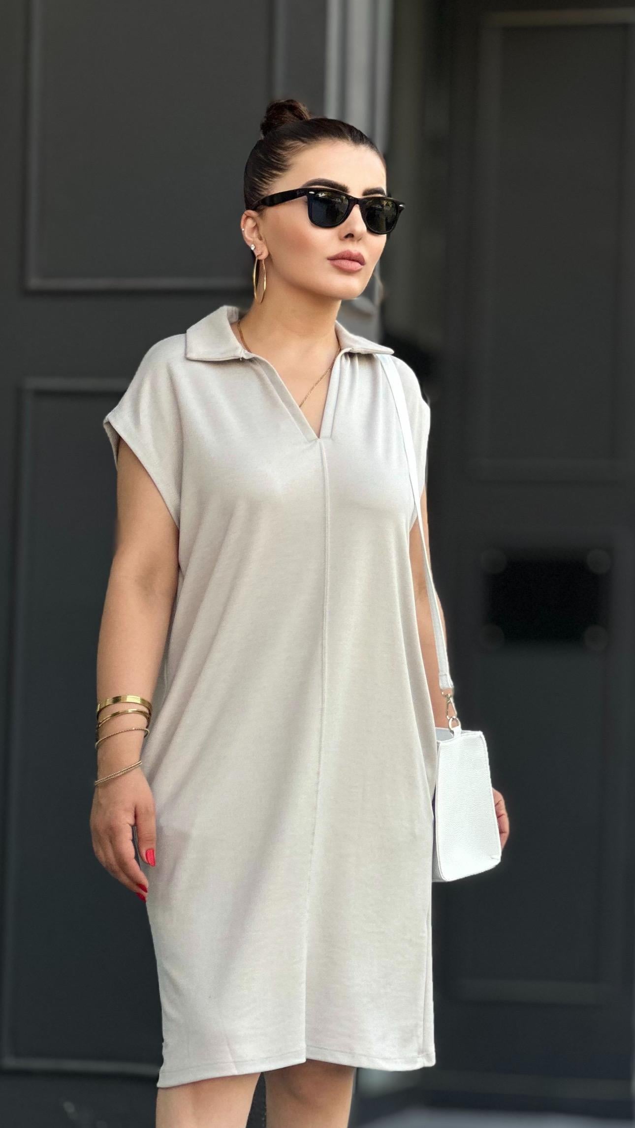 Stone Modal Fabric Oversize Dress