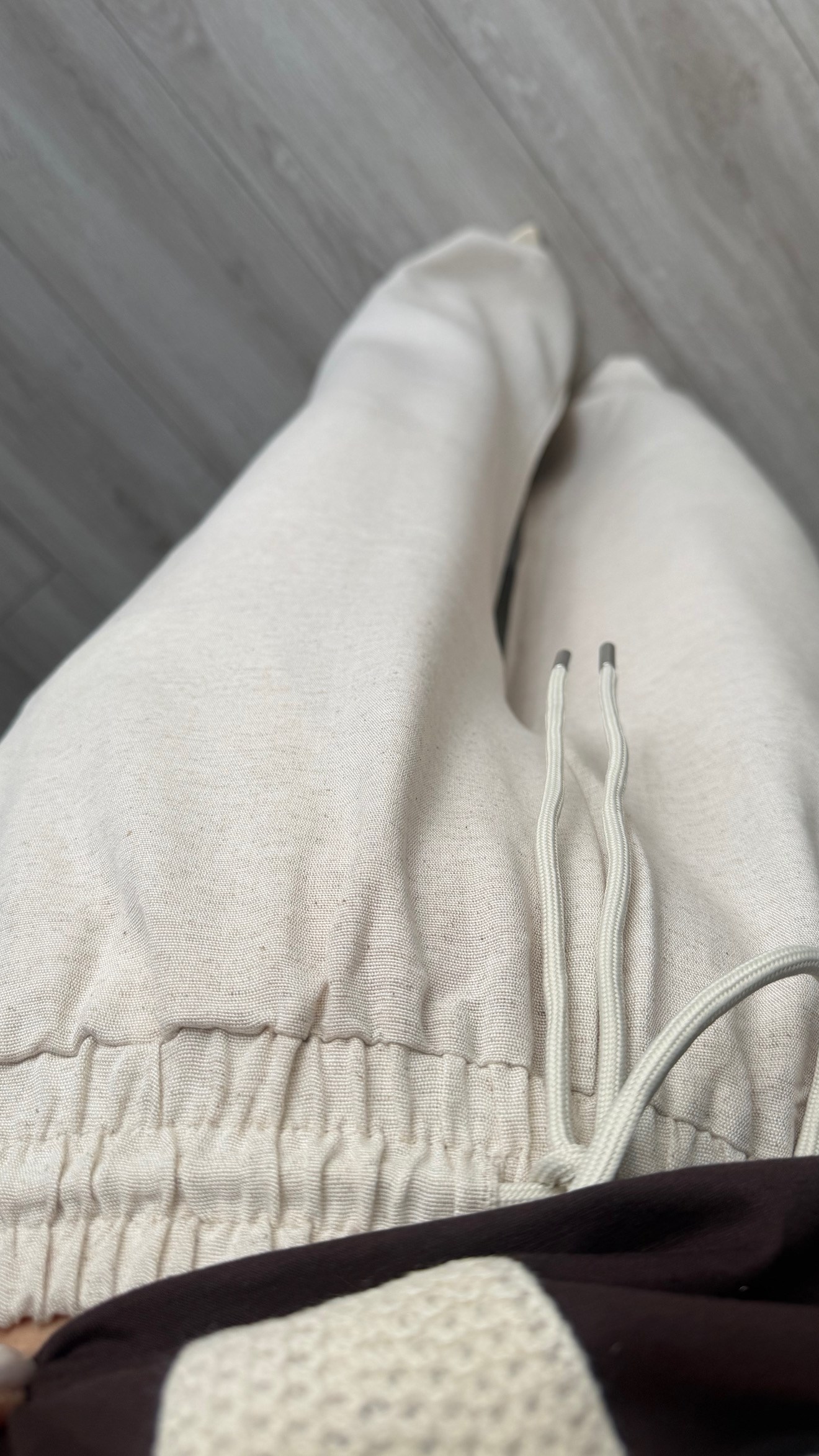 Stone Cotton Linen Tie-Waist Pants