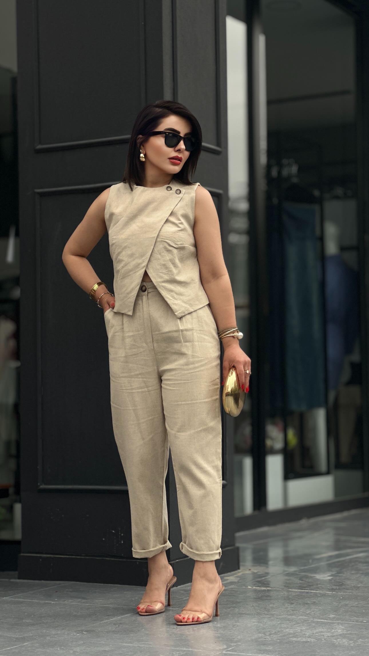 Stone Cotton Linen Set