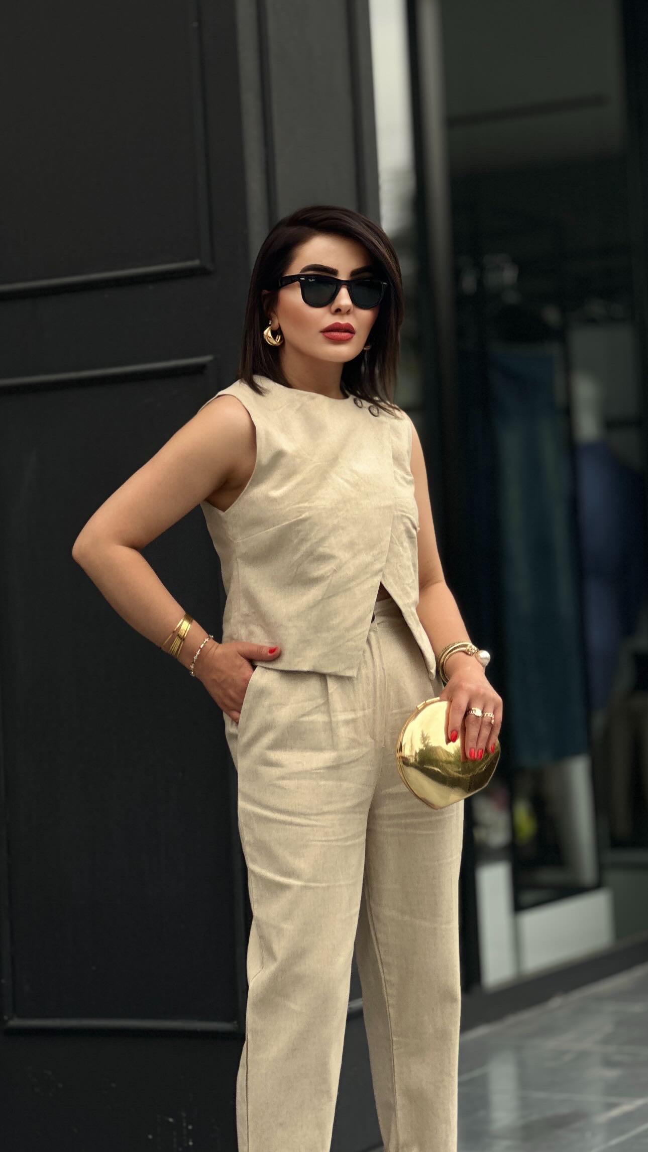 Stone Cotton Linen Set