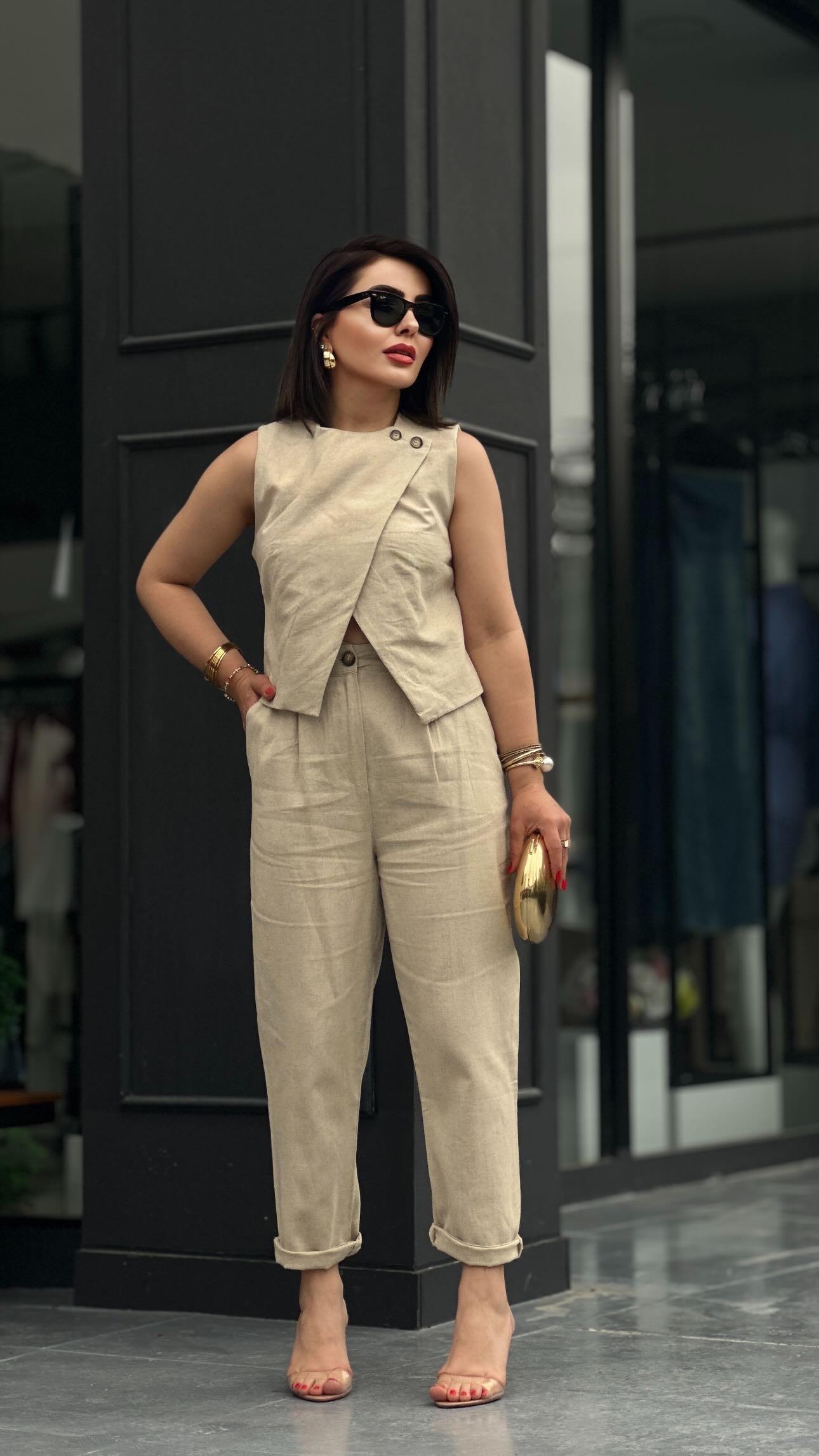 Stone Cotton Linen Set