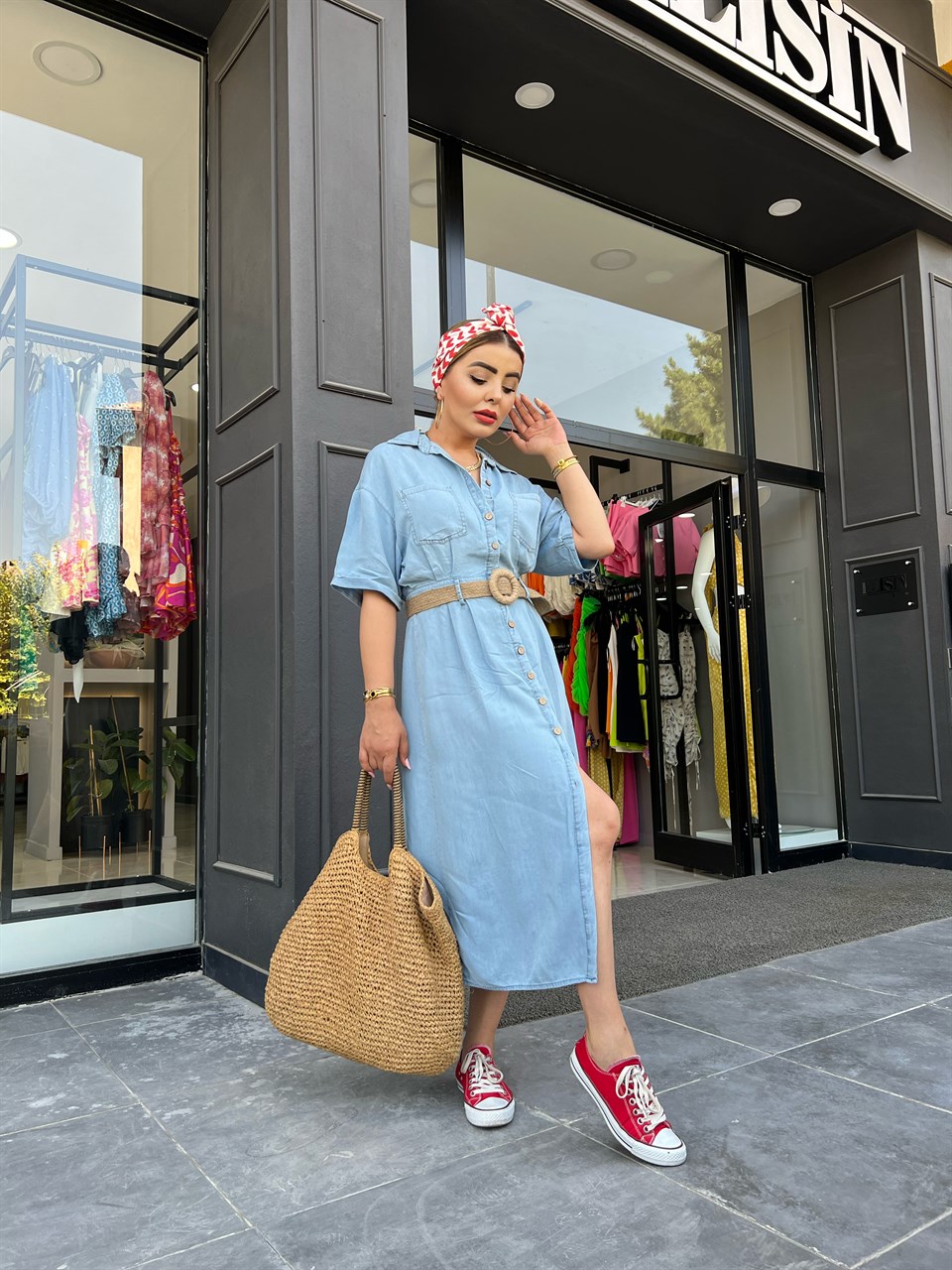 Tencel Fabric Belted Dress