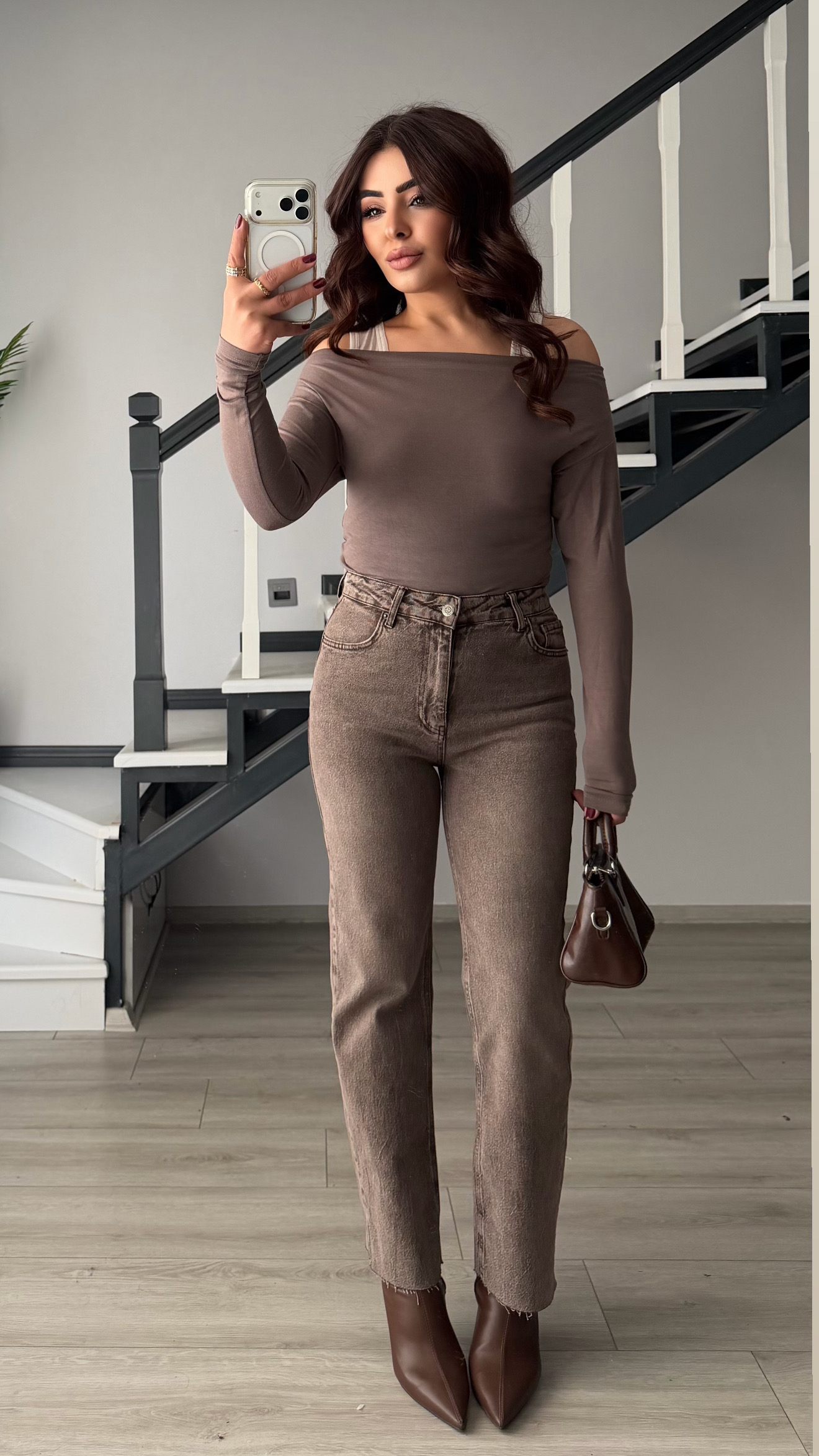 Mink Boat Neck Blouse-Tank Top Set