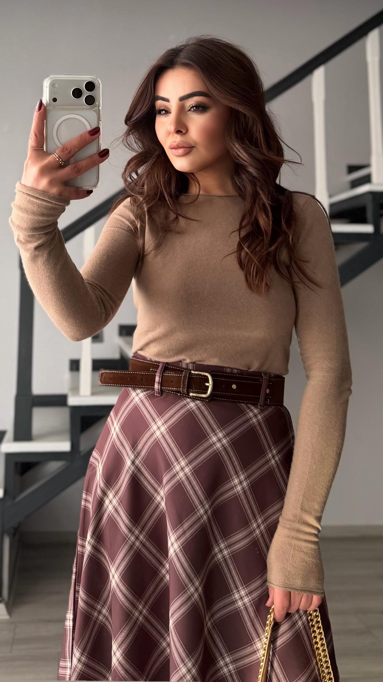 Mink Boat Neck Cashmere Blouse