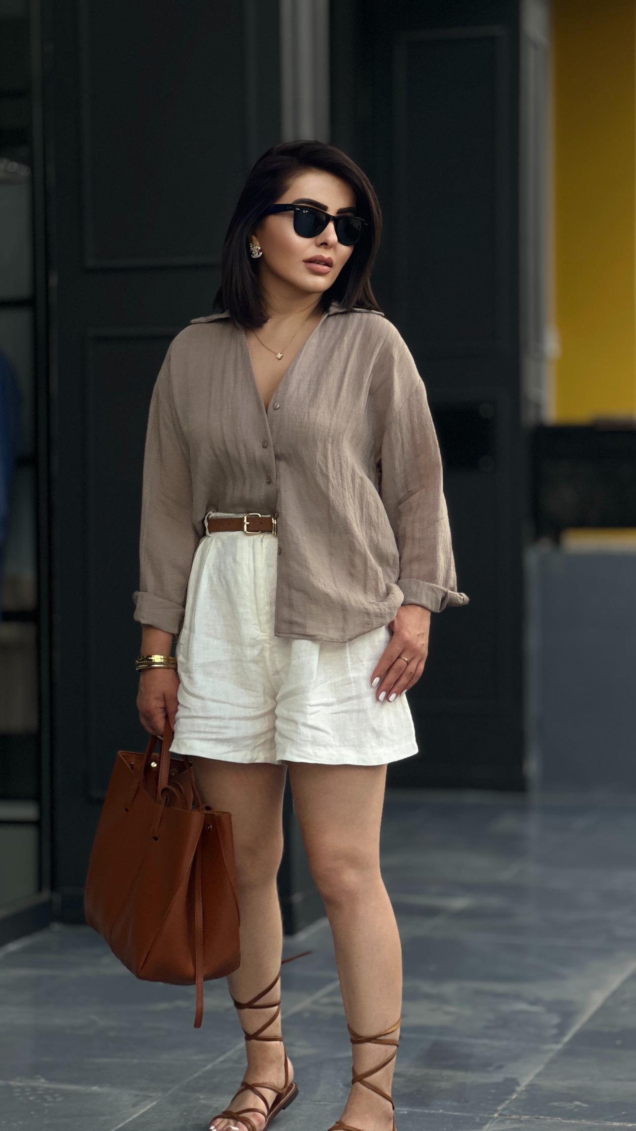 Mink Self-Striped Transparent Shirt