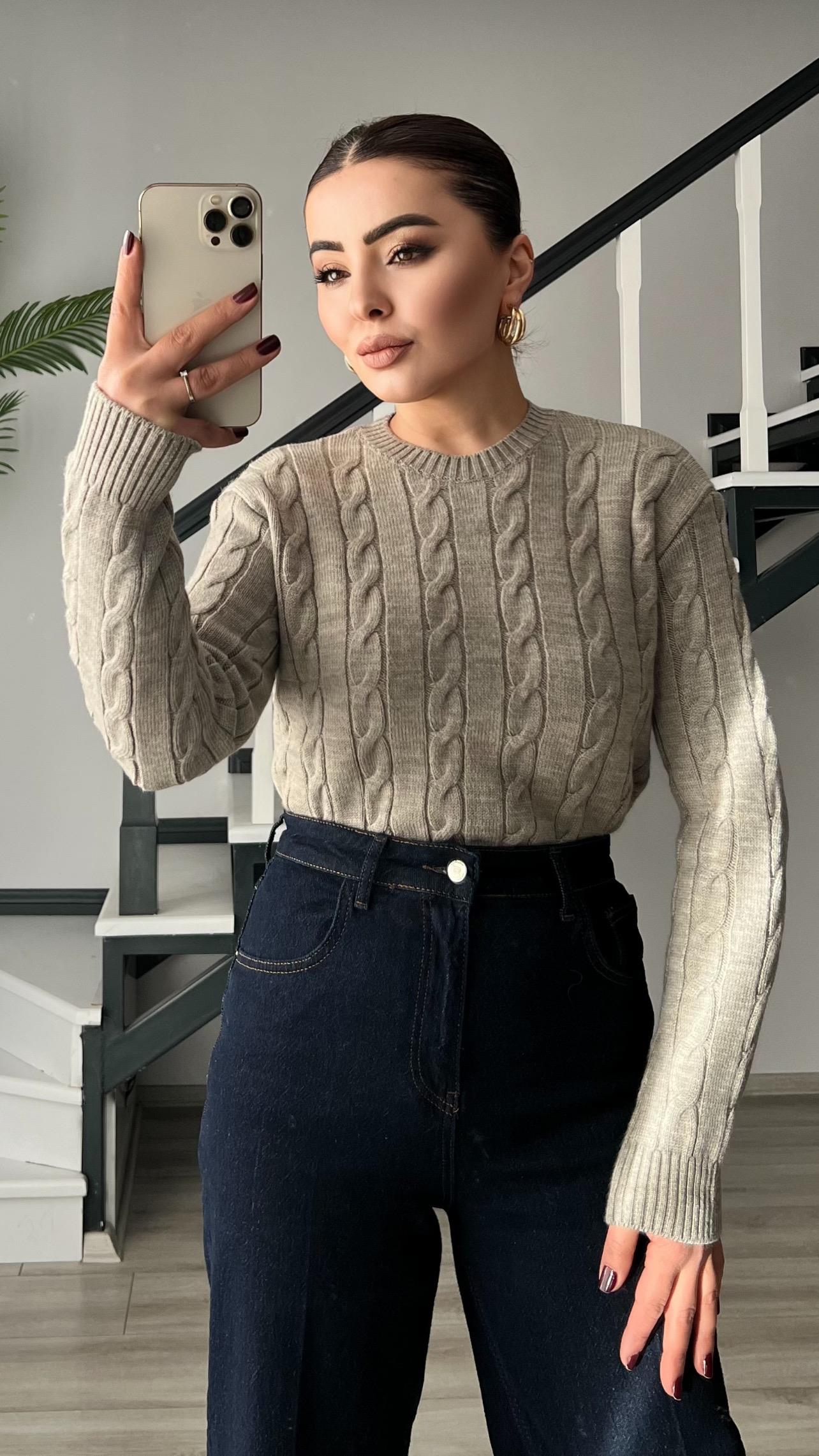 Mink Hair Braid Sweater