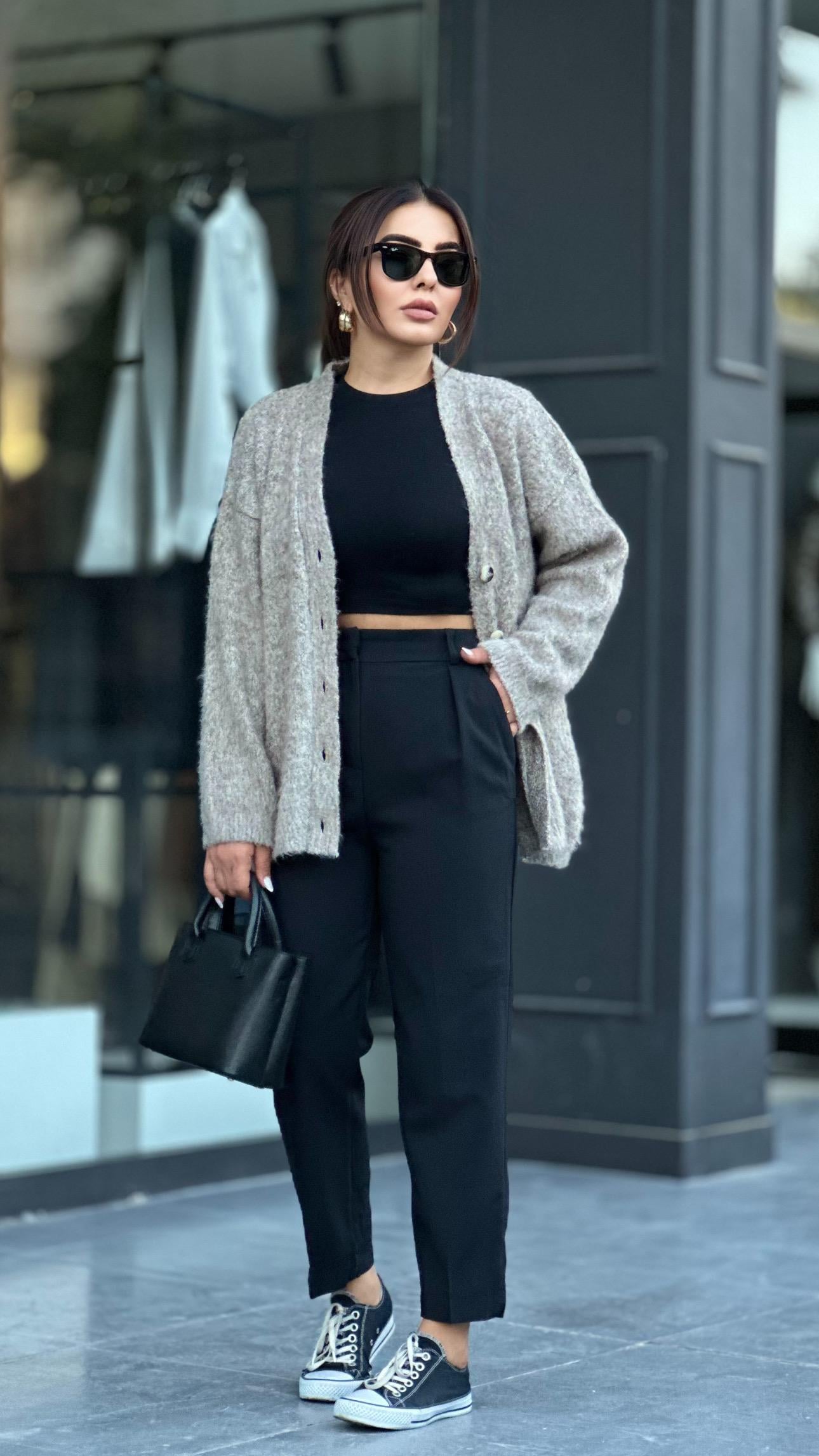 Mink V-Neck Brushed Buttoned Knit Cardigan