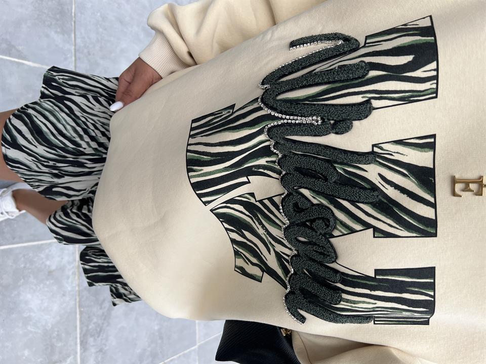 Wildsow Nakışlı Taş İşlemeli Sweatshirt