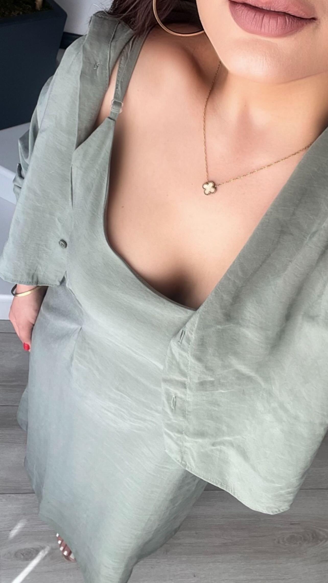 Green Modal Fabric Shirt Dress Set