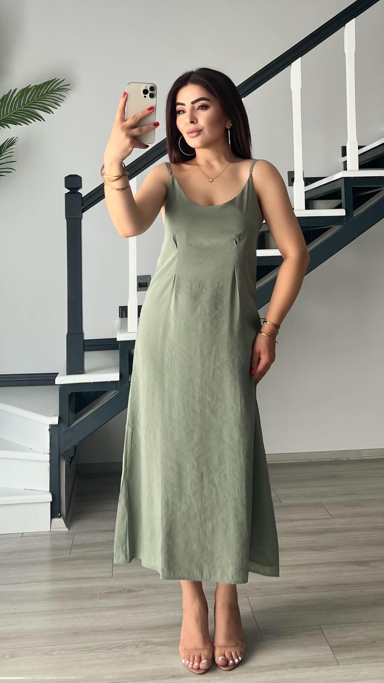 Green Modal Fabric Shirt Dress Set