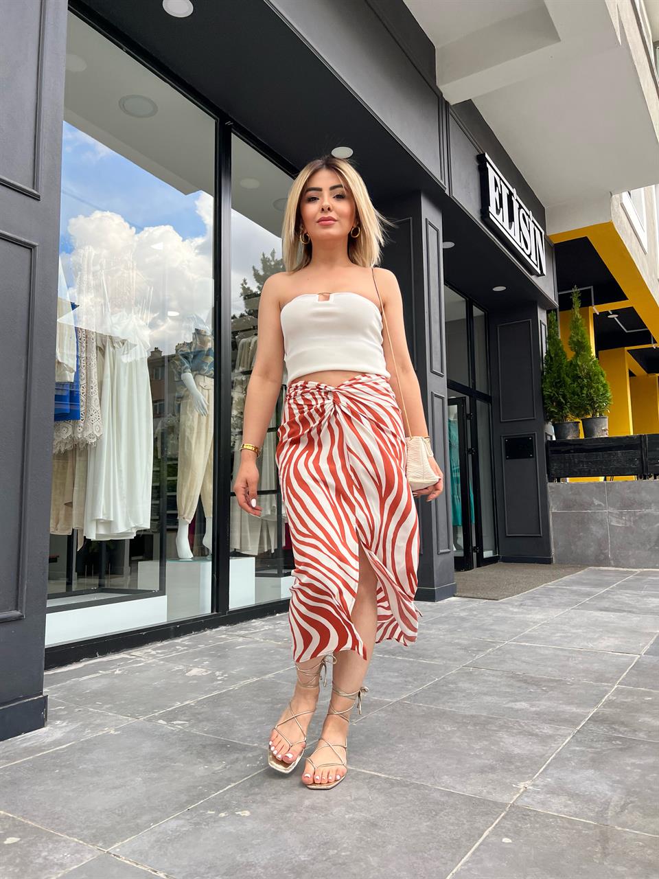 Zebra Pattern Wrap Skirt
