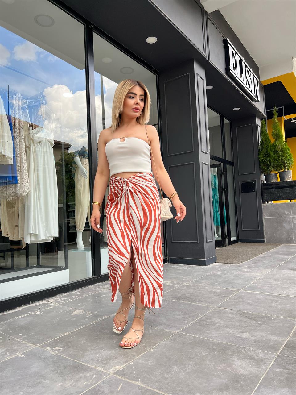 Zebra Pattern Wrap Skirt