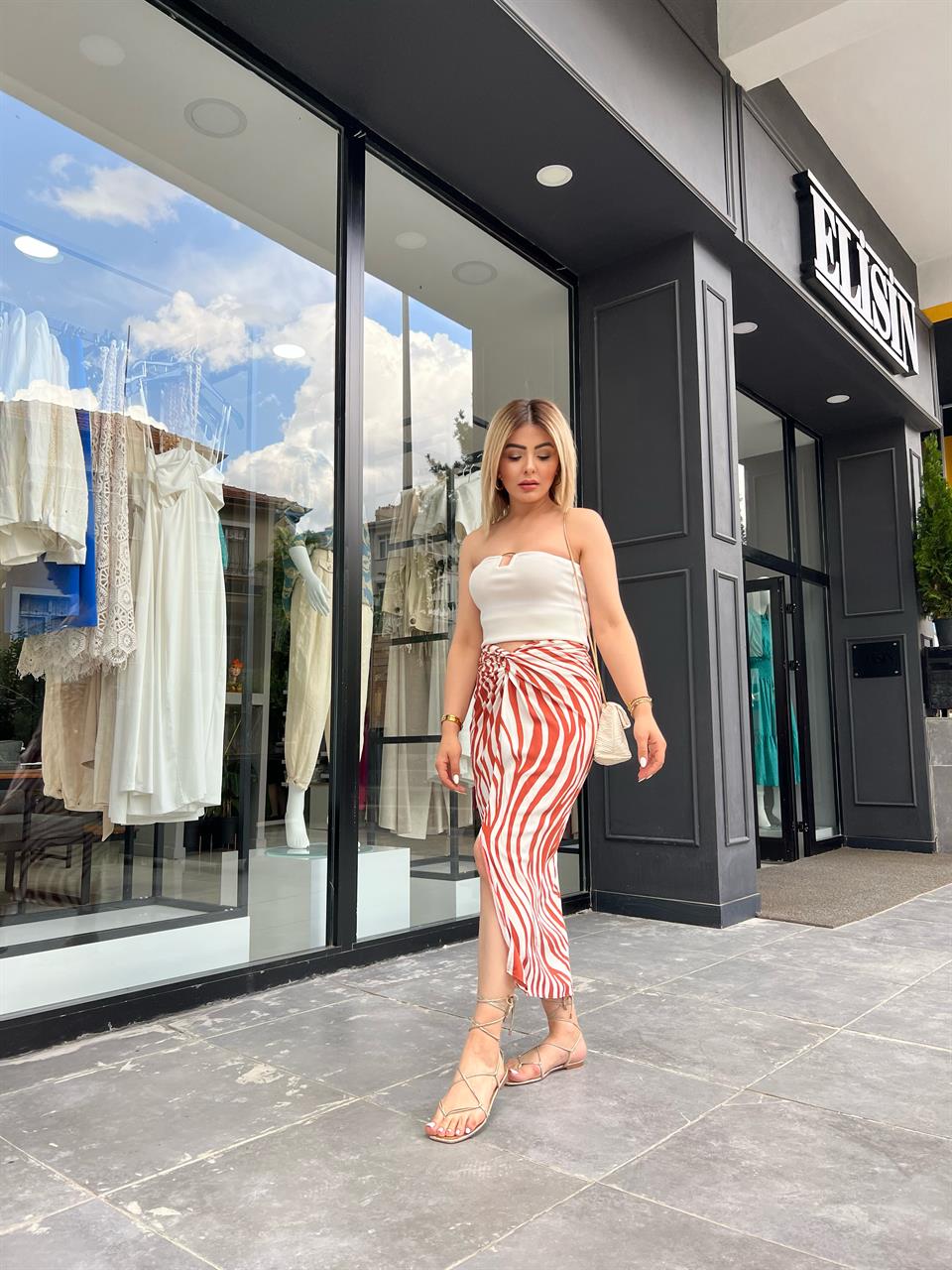 Zebra Pattern Wrap Skirt