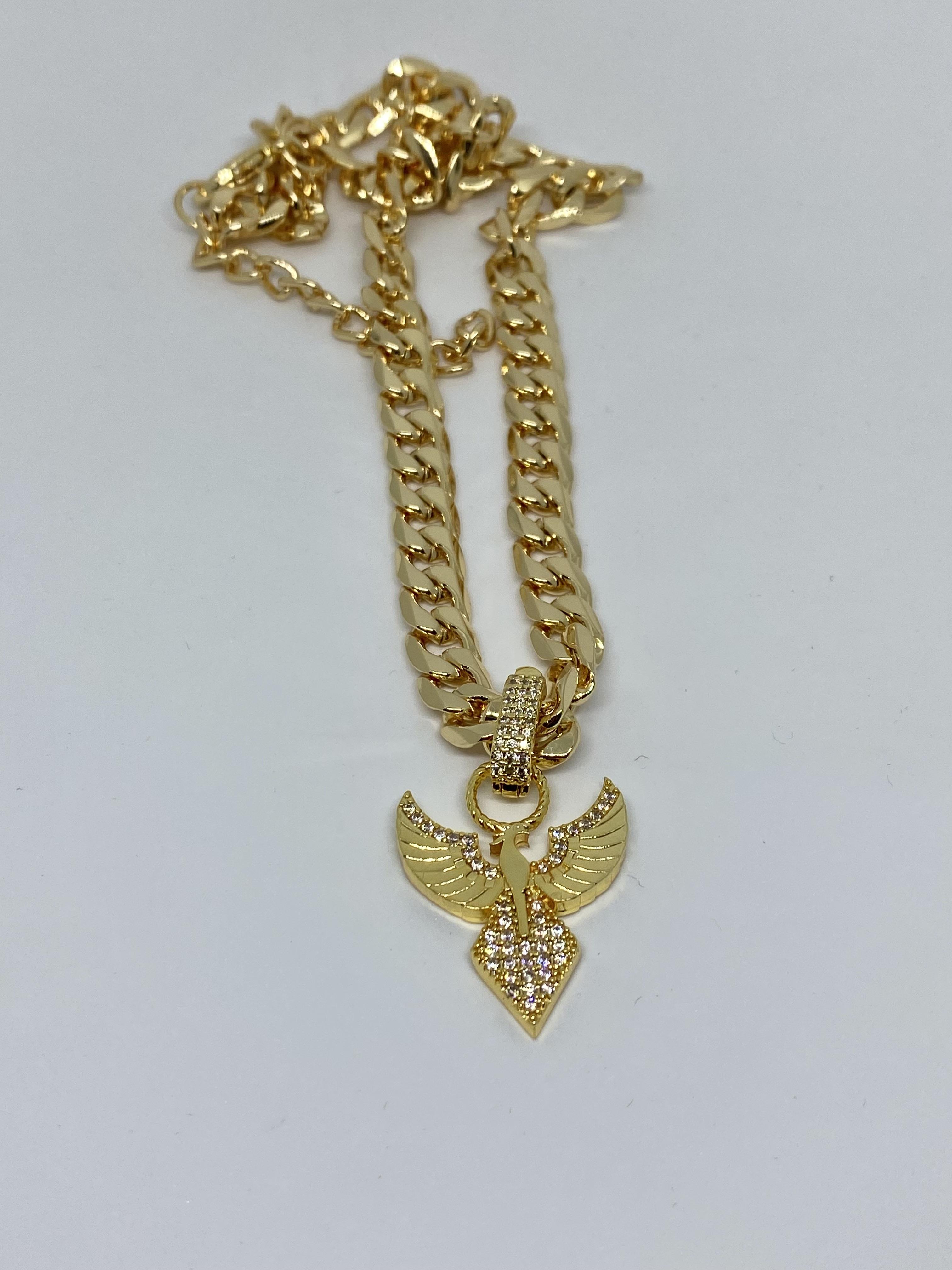 Zirkon Taş Detaylı Anka Kuş Kolye 
