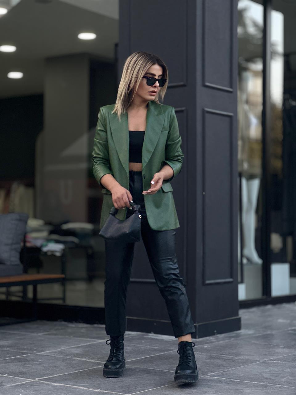Zr Model Flatolu Deri Pantolon