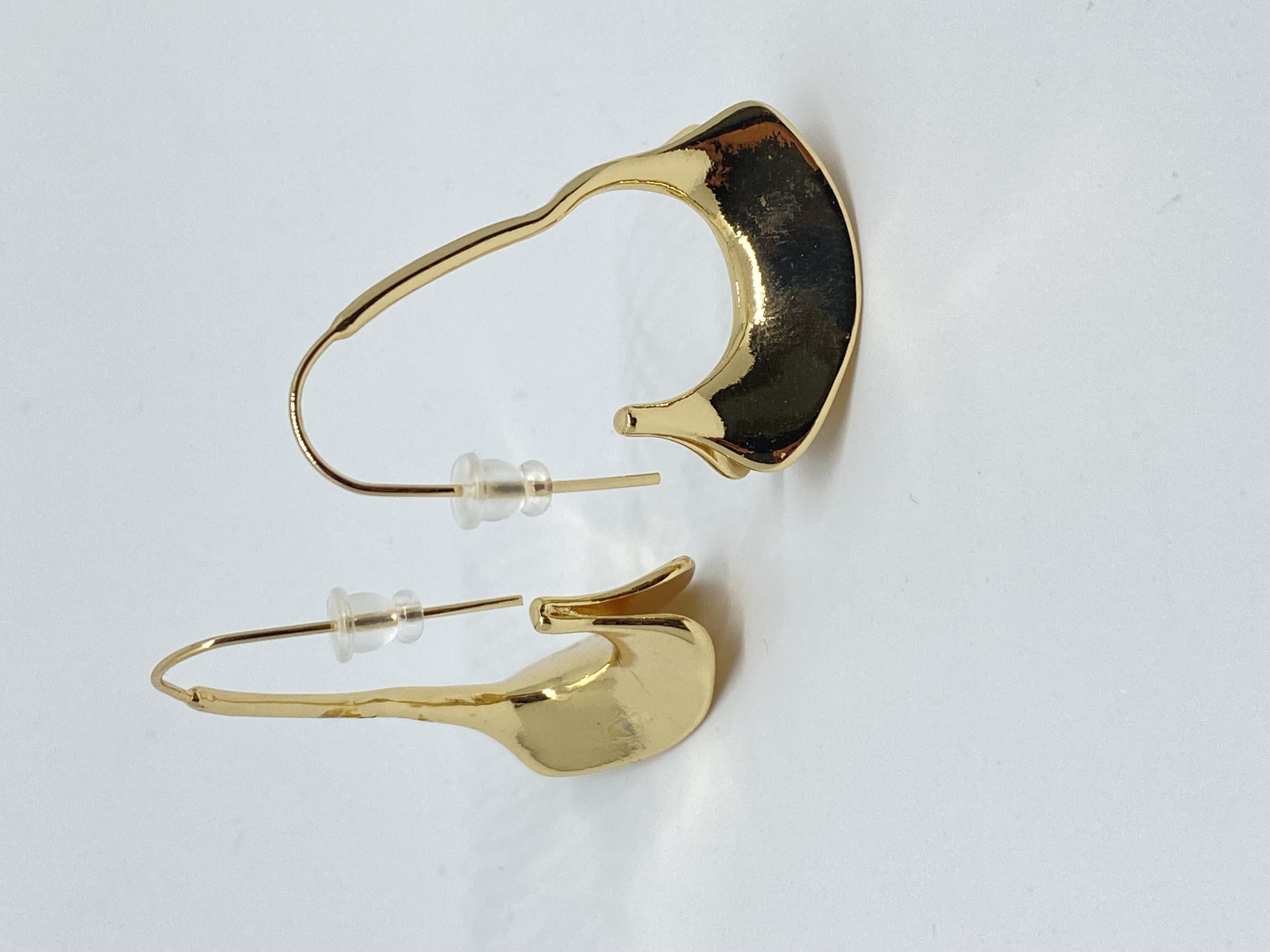 Zr Model Gold Plaka Tasarım Küpe