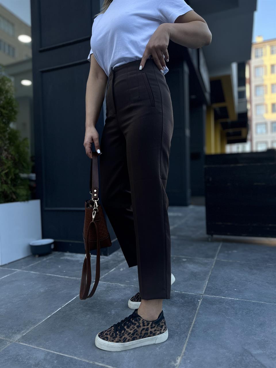 ZR Model Kahve Flatolu Pantolon 