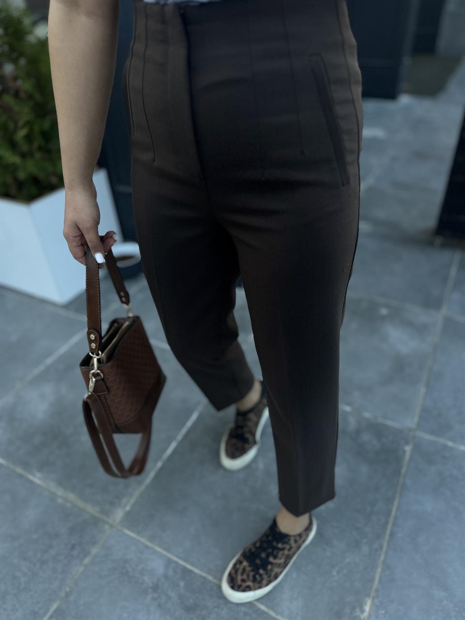 ZR Model Kahve Flatolu Pantolon 