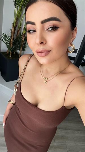 Acı Kahve Çelik Örme Askılı Elbise
