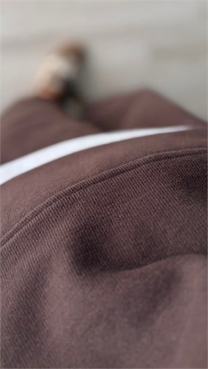 Dark Brown Contrast T-Shirt Detailed Knit Set