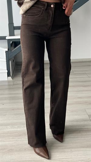 Acı Kahve Likralı Straight Jean