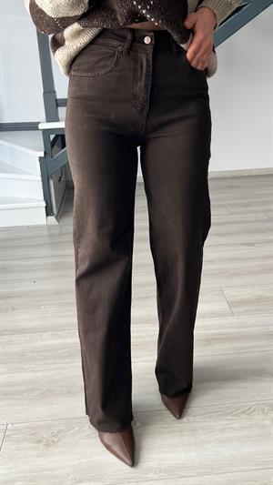 Acı Kahve Likralı Straight Jean