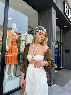 Acı Kahve Oversize Tensel Gömlek