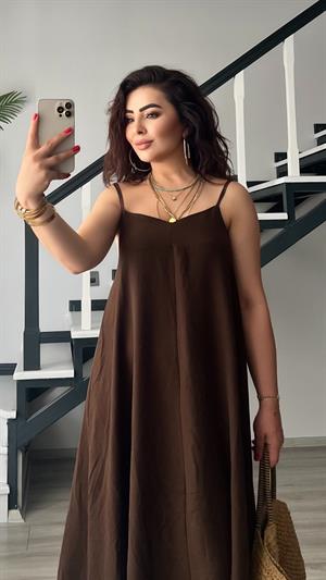 Dark Coffee Premium Strappy Dress