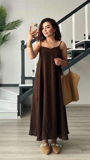 Dark Coffee Premium Strappy Dress