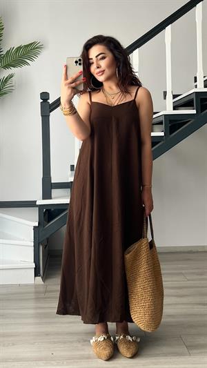 Dark Coffee Premium Strappy Dress