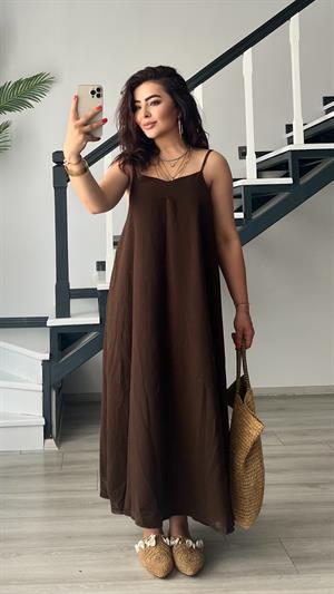 Dark Coffee Premium Strappy Dress