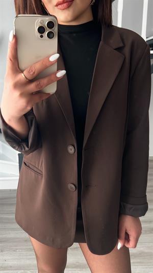 Acı Kahve Premium Astarlı Blazer Ceket 