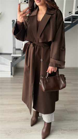 Acı Kahve Premium Oversize Trençkot