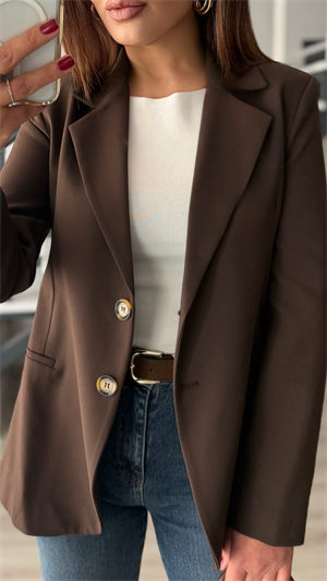 Acı Kahve Slim Fit Blazer Ceket