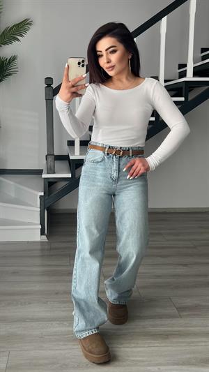 Açık Mavi Straight Jean 